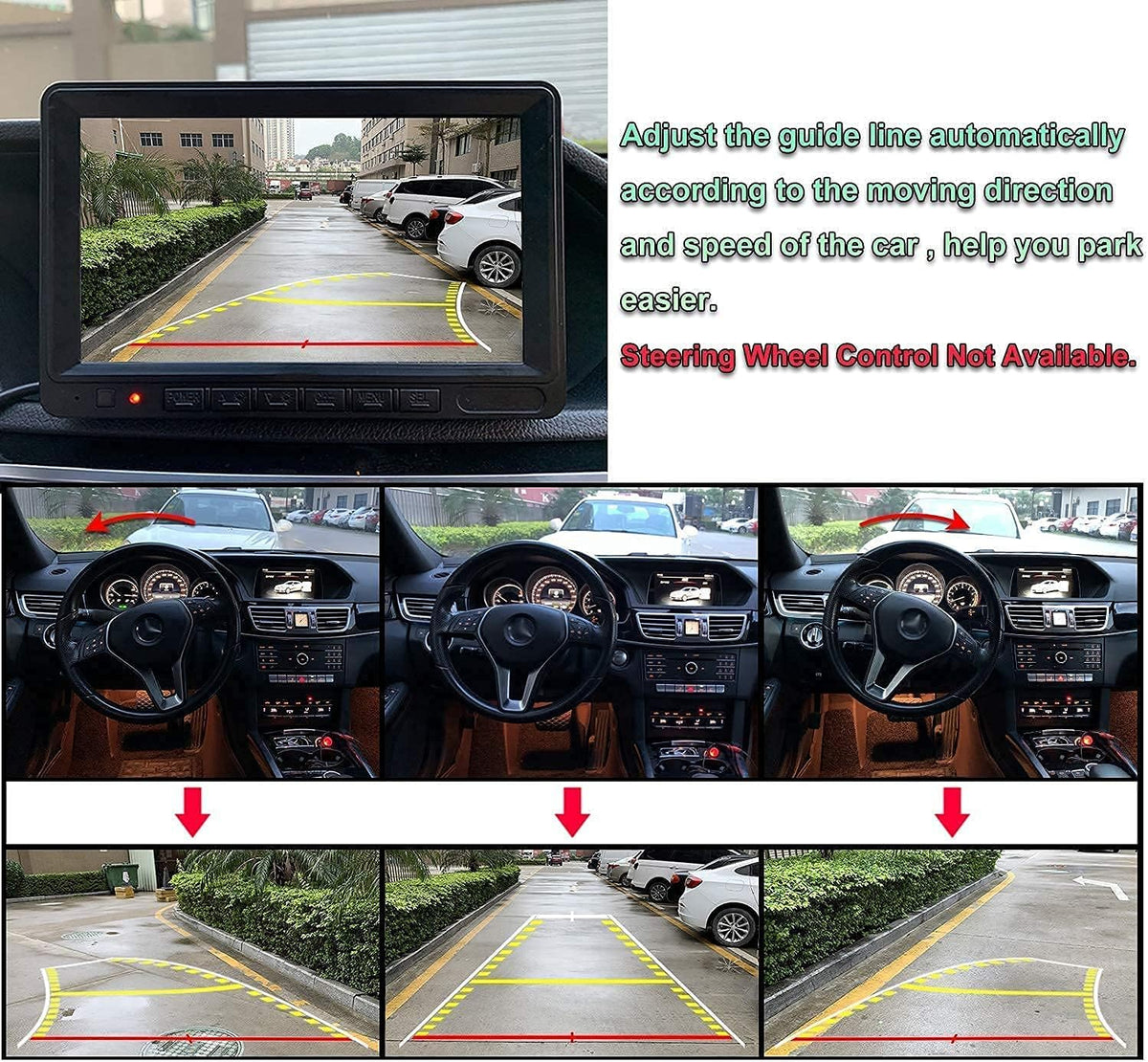 90 Universal Trajectory Backup Camera HD Side View Blind Spot Camera Pack of 2 U7009