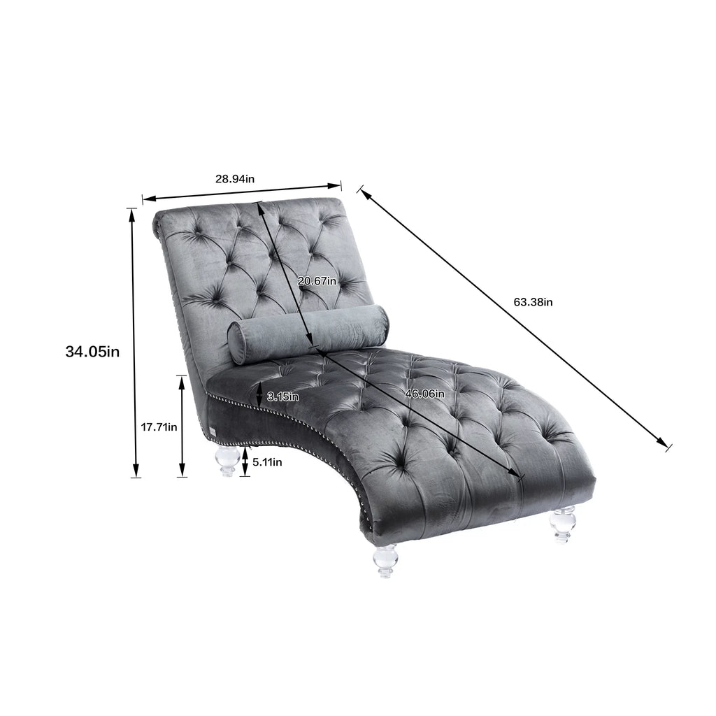 Velvet Recliner Sofa with Acrylic Feet A944875