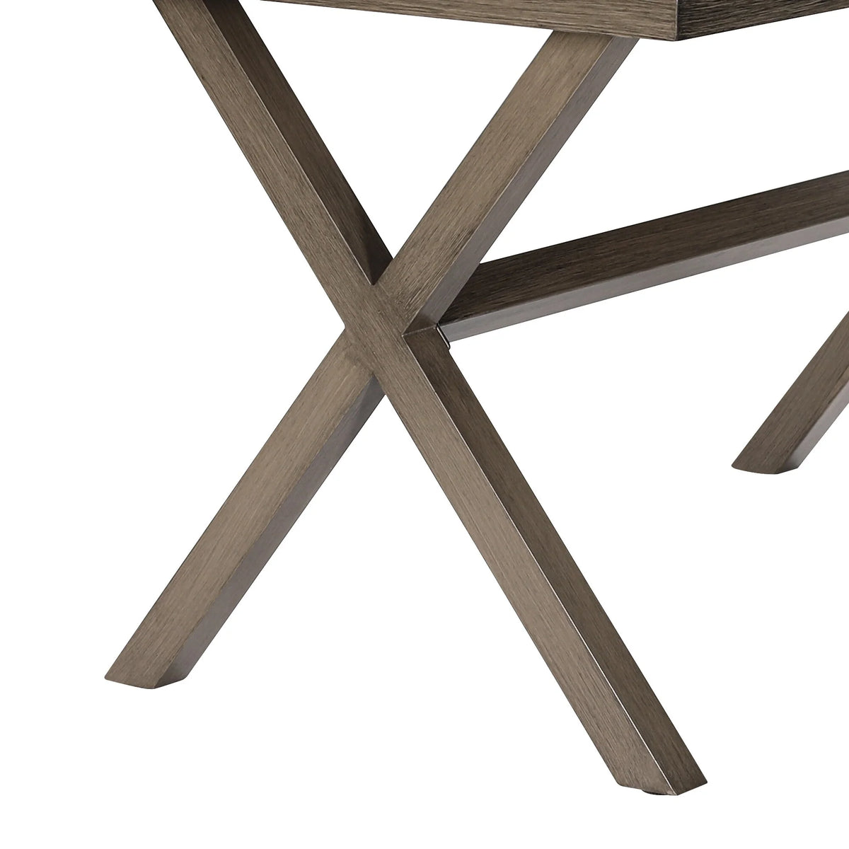 Rectangular Aluminum Plastic Wood Outdoor Patio Dining Table G95904