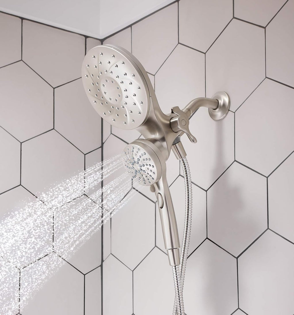 Spot Resist Brushed Nickel Handshower and Rainshower Combo S29218