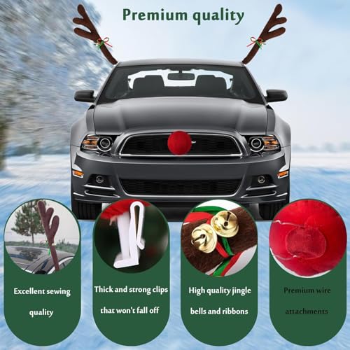 Car Reindeer Antlers with Red Nose & Tail S369954