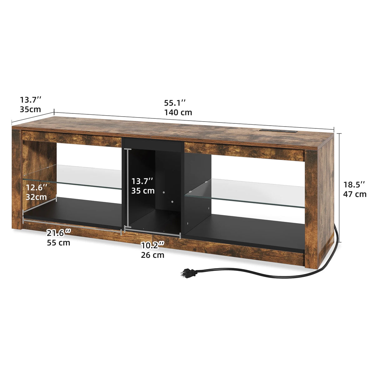 Brown TV Stand with LED Ambient Lights R34182