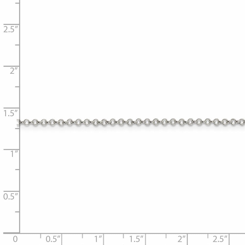 2mm Sterling Silver Rolo Chain Necklace, 26 Inch U906