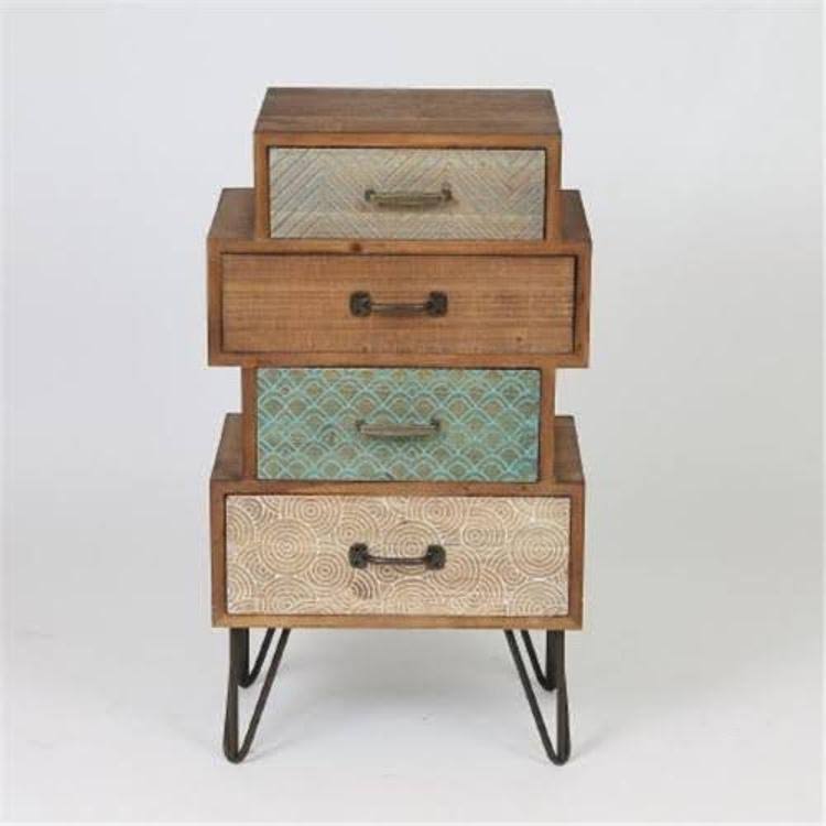 Four Drawer Cabinet End Table K664