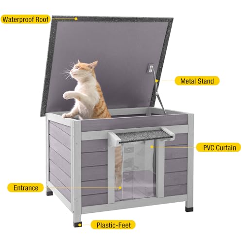Cat House with Escape Door Insulated Weatherproof Roof T724920