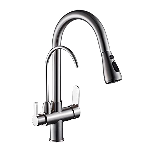 Black Deck Mounted Kitchen Faucet Y360