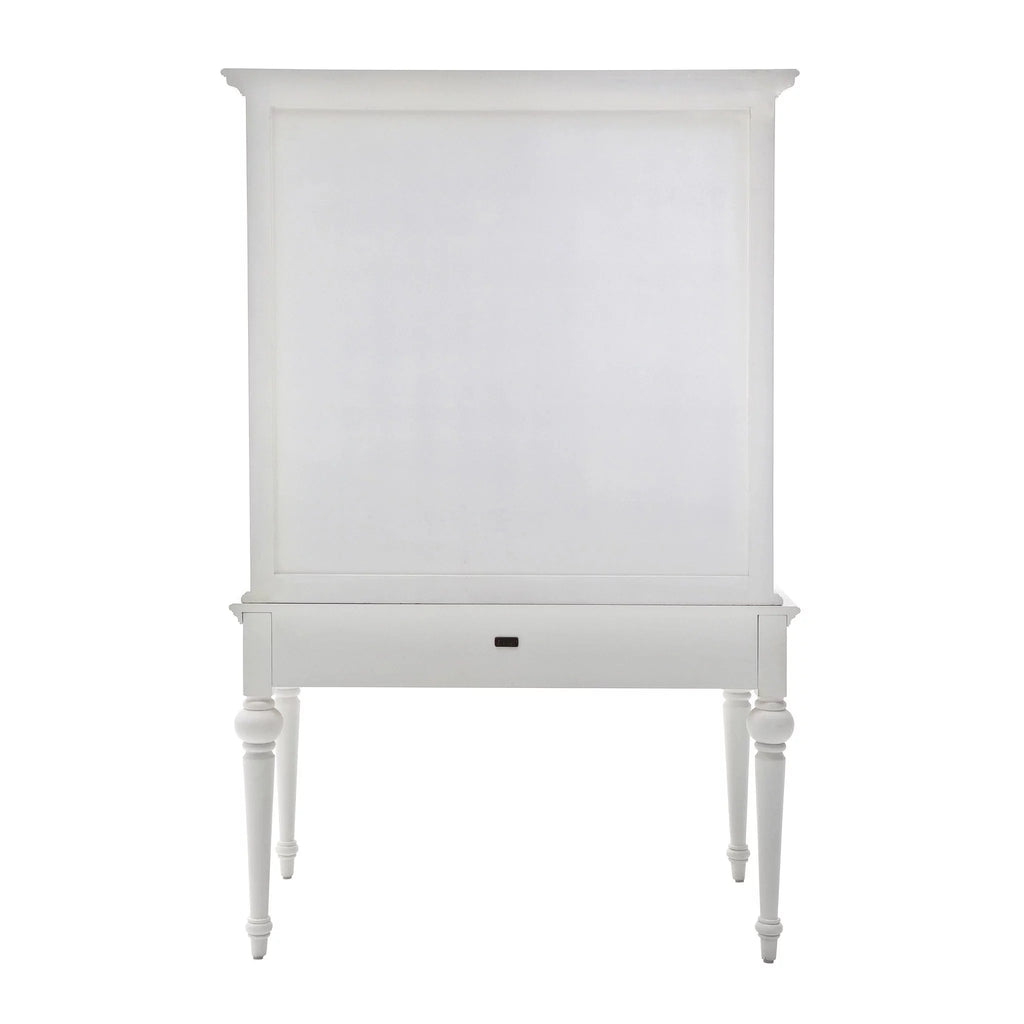 Antiqued White Writing Desk with Hutch I41055