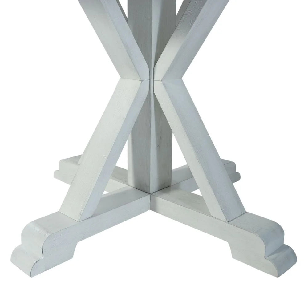 White Single Pedestal Table Q681