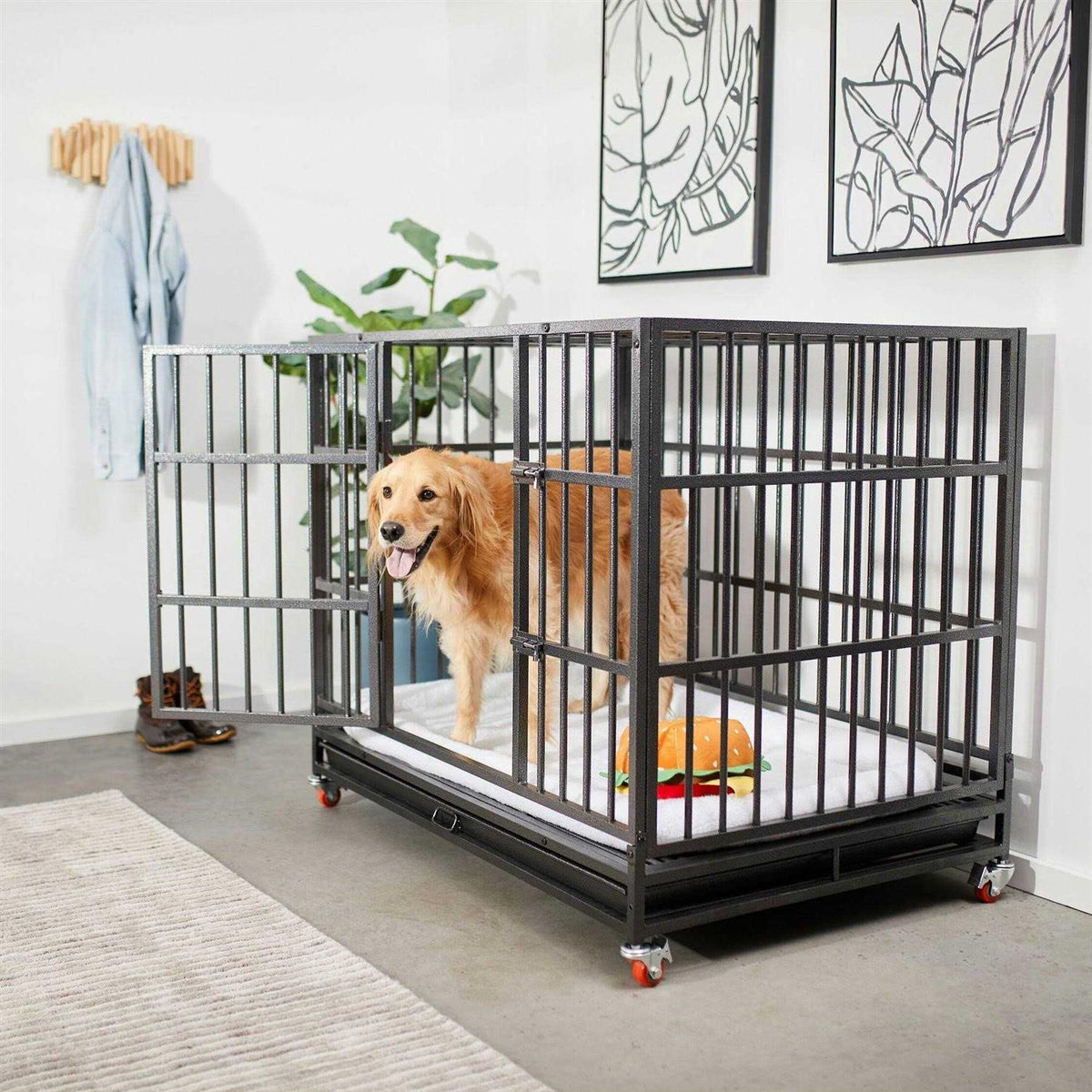 Heavy Duty Steel Single Door Dog Crate B319664