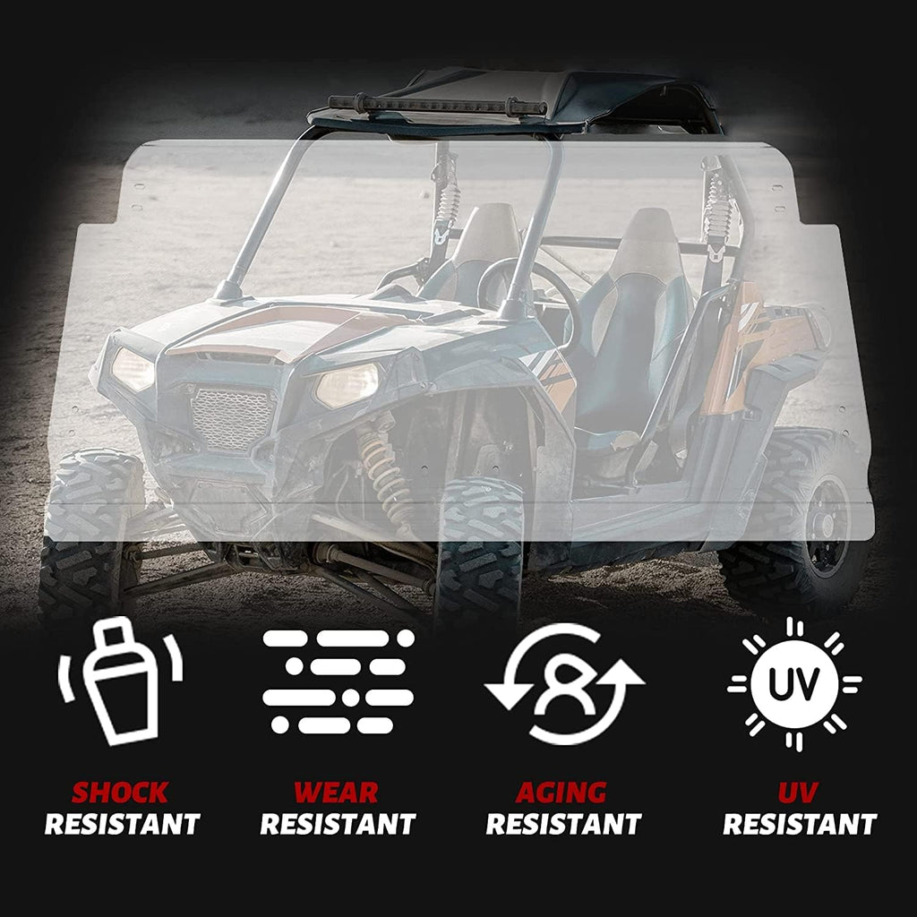 Flip Windshield for Polaris Ranger 1000 Front 2-in-1 Fold Down Clear Windscreen O146
