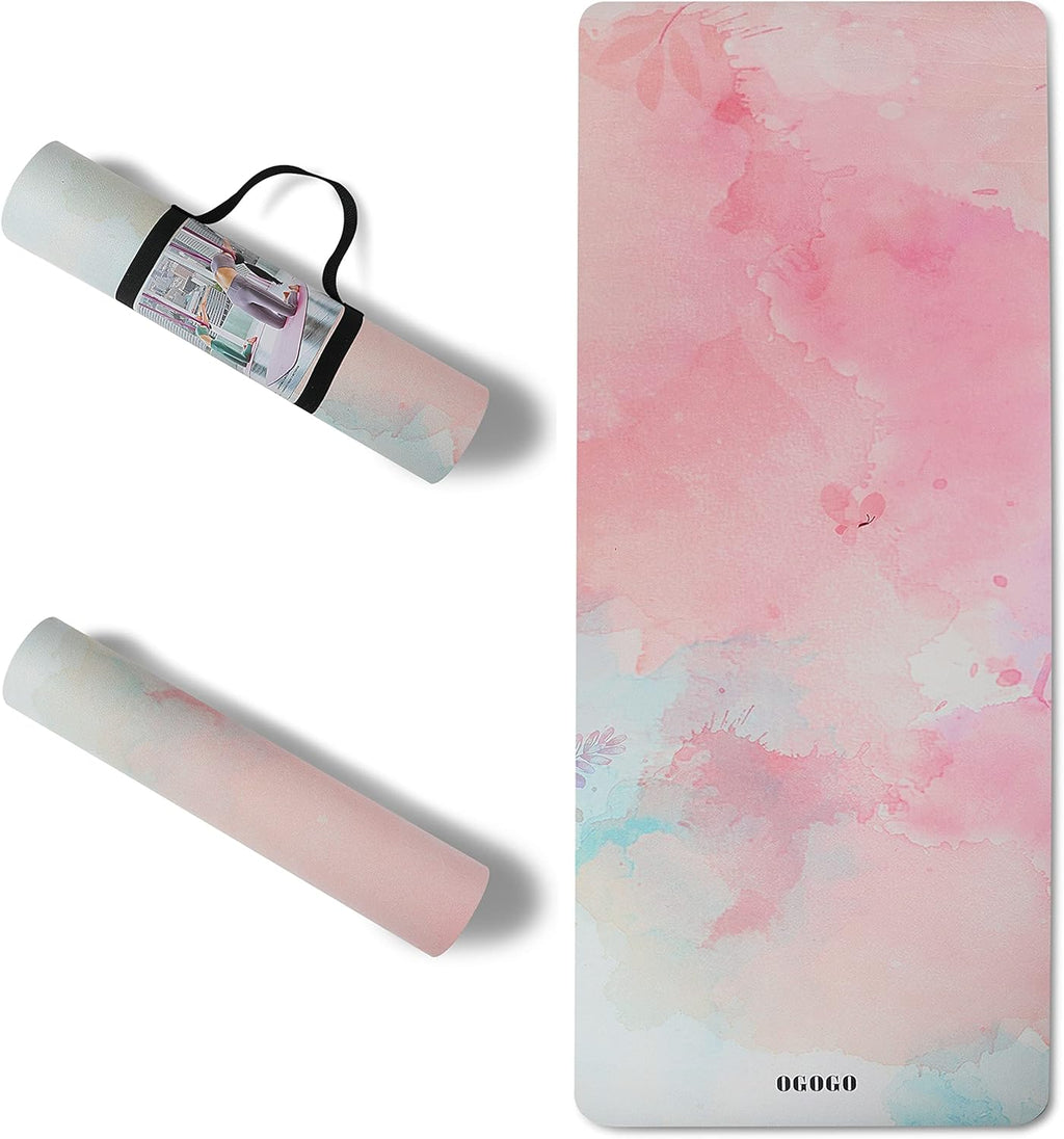 Eco Friendly Suede Yoga Mat with Carrying Strap Y387