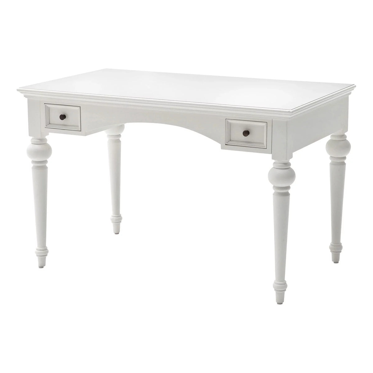Antiqued White Writing Desk with Hutch I41055