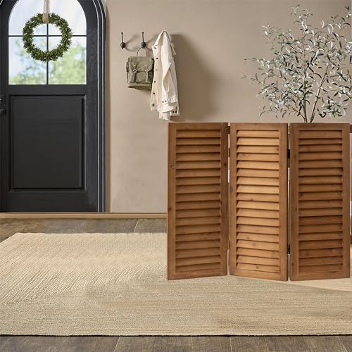 White 3 Panel Wood Folding Room Divider I947089