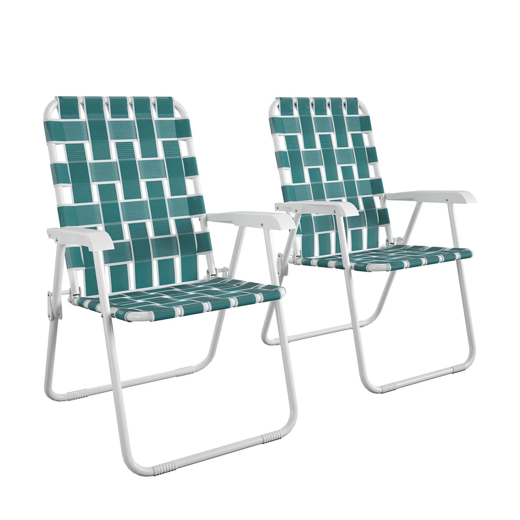 Folding Lawn Chairs 2-Pack Teal X2712