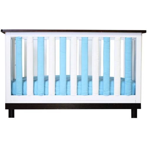 Vertical Wonder Bumpers Aqua & White Reversible Cotton O483