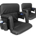 Black Set Stadium Bleacher and Bench Seat Chair with Carry Straps N9528