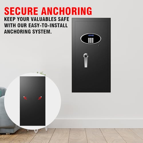 6.1 Cub Fireproof Waterproof Home Safe Box with LCD Screen Digital Keypad and Key Lock Q4003