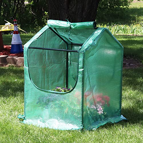 Green 4' x 3' Mini Greenhouse Tent with Steel Tube Frame J40588