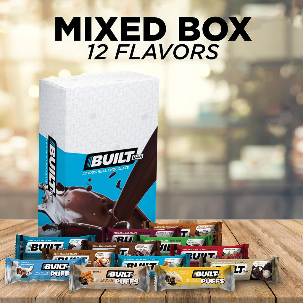 12 Pack High Protein Bars Covered in Real Chocolate Gluten Free Z16546