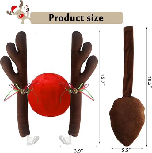 Car Reindeer Antlers with Red Nose & Tail S369954