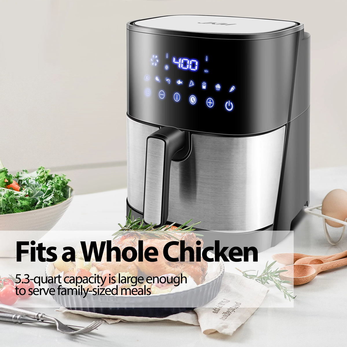 6.7 Quart Digital Stainless Steel Air Fryer E72539