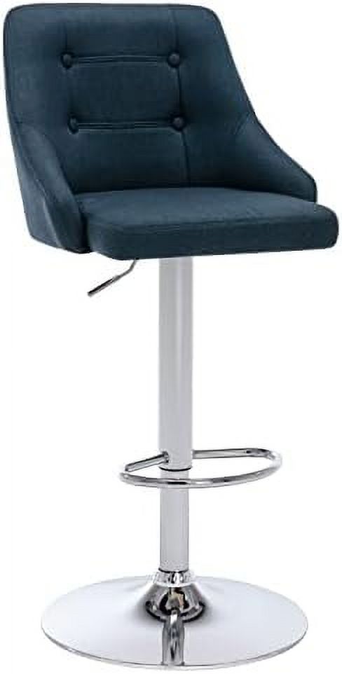 Adjustable Fabric Tufted Swivel Barstool with Back D520