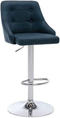 Adjustable Fabric Tufted Swivel Barstool with Back D520