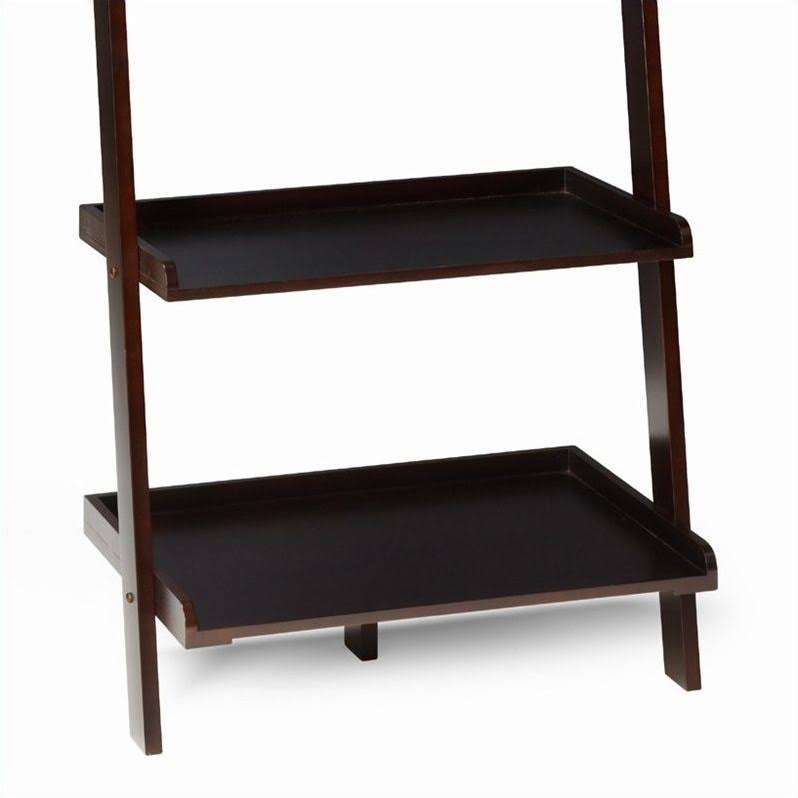 Espresso 5-Shelf Bookshelf Ladder X91633