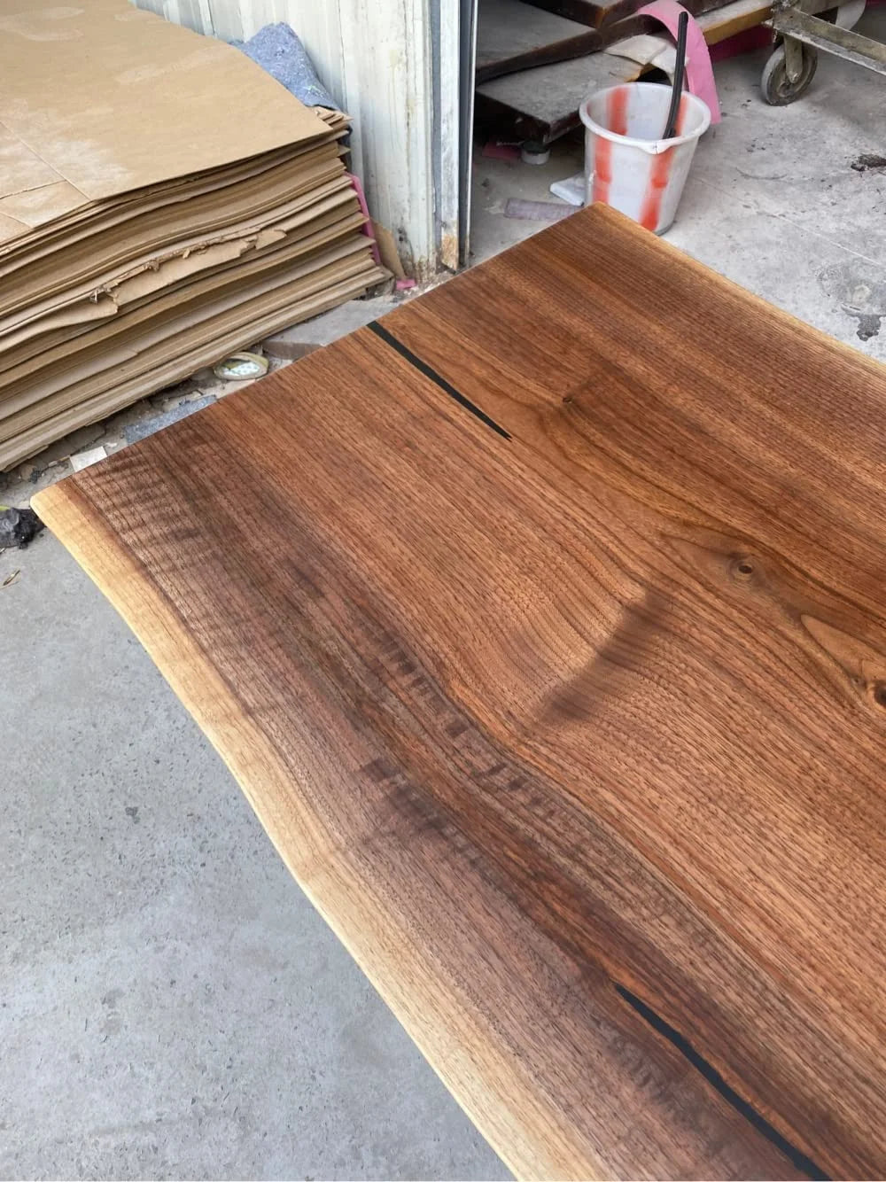 Live Edge Black Walnut Wood Slab Table V245748