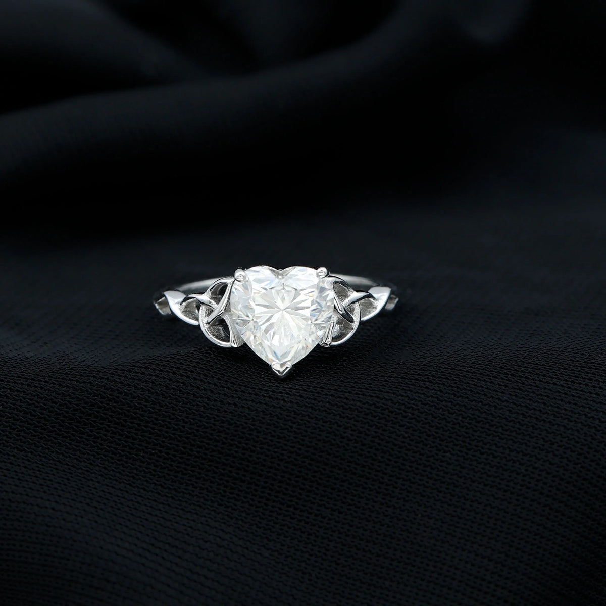 2 CT Heart Shaped Moissanite Solitaire Gold Engagement Ring, 925 Sterling Silver V248967