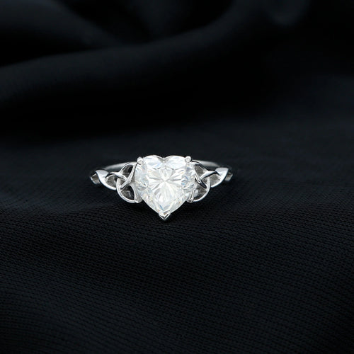 2 CT Heart Shaped Moissanite Solitaire Gold Engagement Ring, 925 Sterling Silver V248967