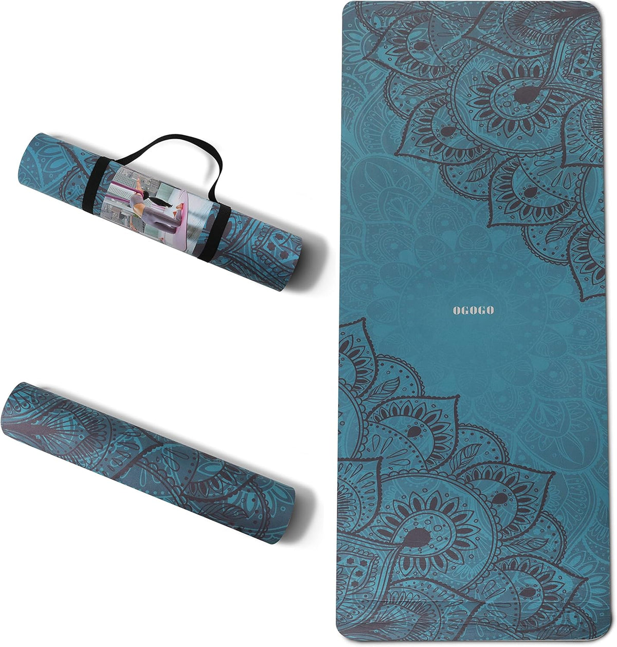Eco Friendly Suede Yoga Mat with Carrying Strap Y387
