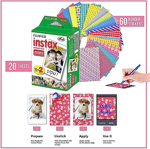 Purple Instant Camera Bundle with 20 Film Sheets L10256