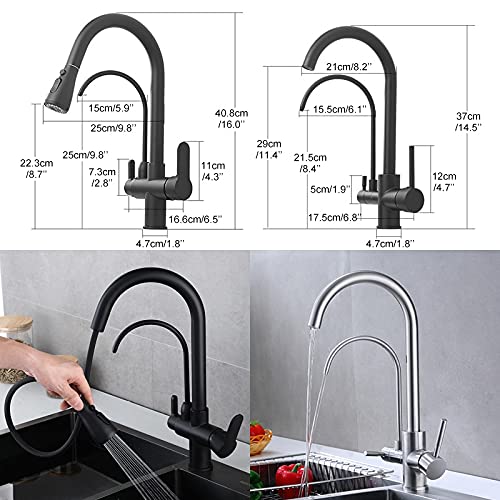 Black Deck Mounted Kitchen Faucet Y360