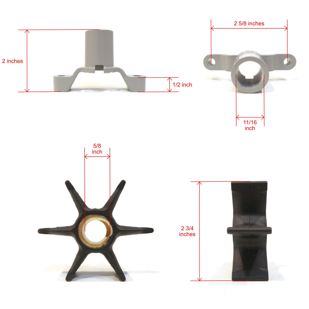 Water Pump Impeller Kit For 1987 Evinrude 50 HP Boat Motor J3270
