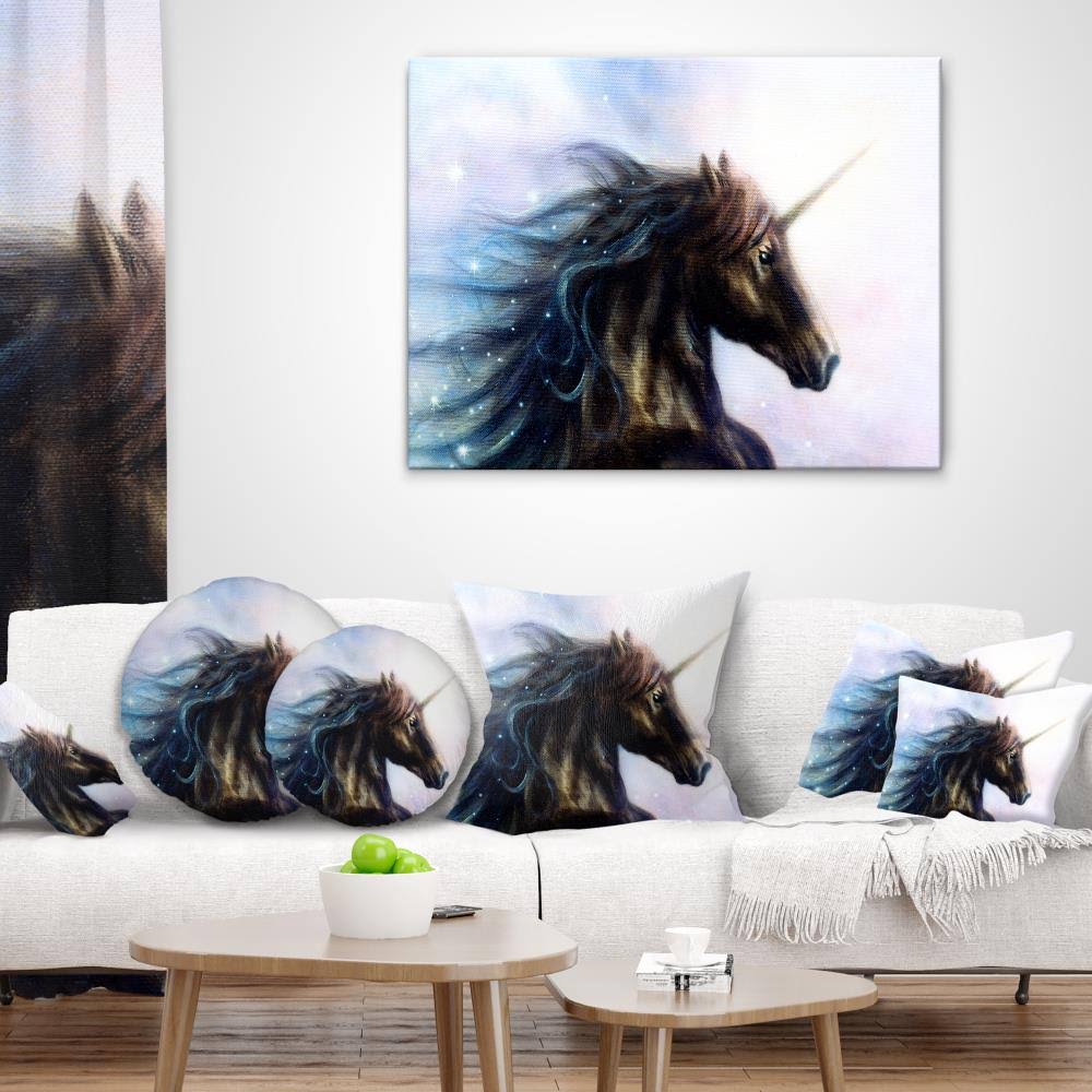 Black Unicorn Animal Canvas Art Print E97943