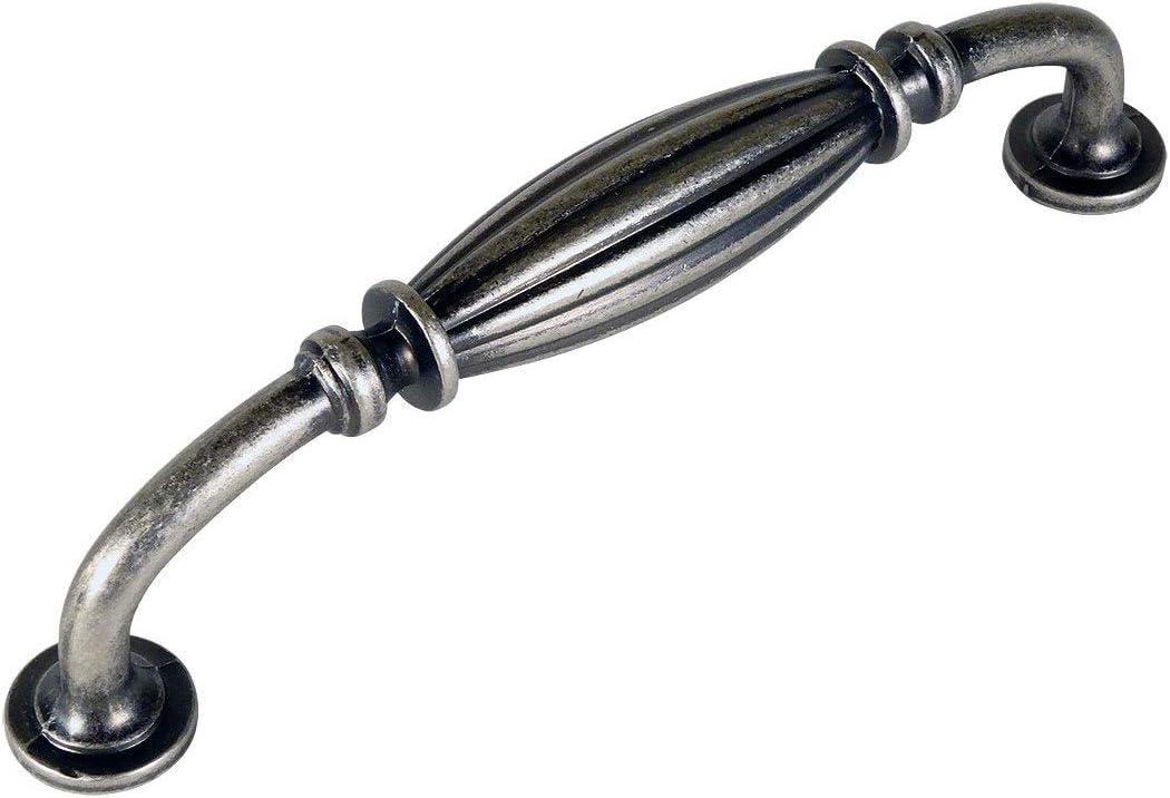 20 Pack Weathered Nickel Cabinet Hardware Ribbed Handle Pull 5 Inch Hole Centers O117