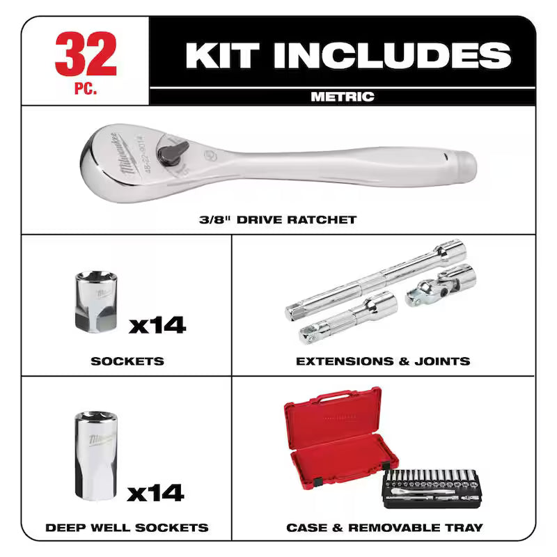 SAE/Metric Ratchet and Socket Mechanics Tool Set 60-Piece N38825