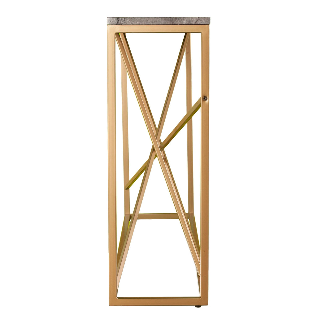 Faux Marble Skinny Console Table P32027