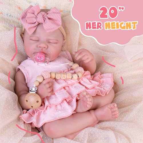 20-Inch Reborn Baby Doll with Poseable Limbs and Feeding Kit S6235