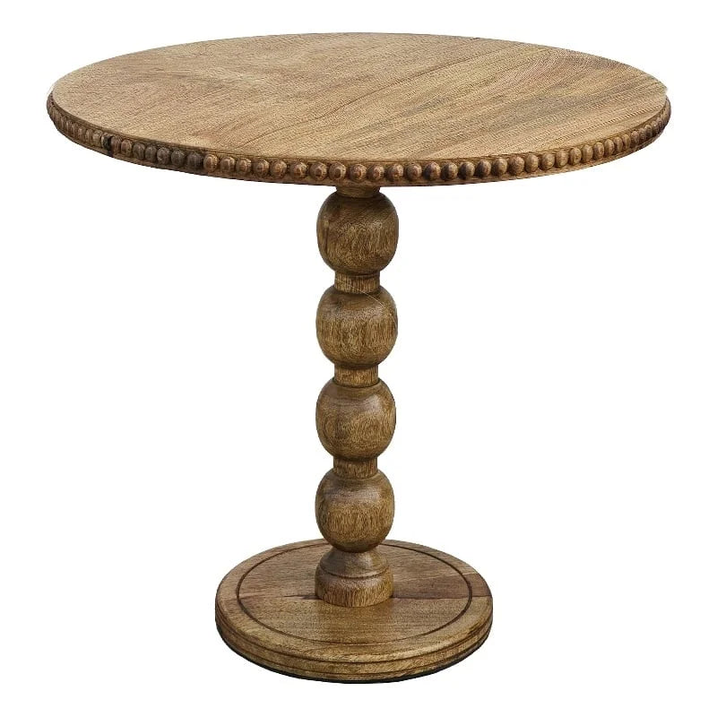 21 Inch Round Mango Wood Side End Table Y646