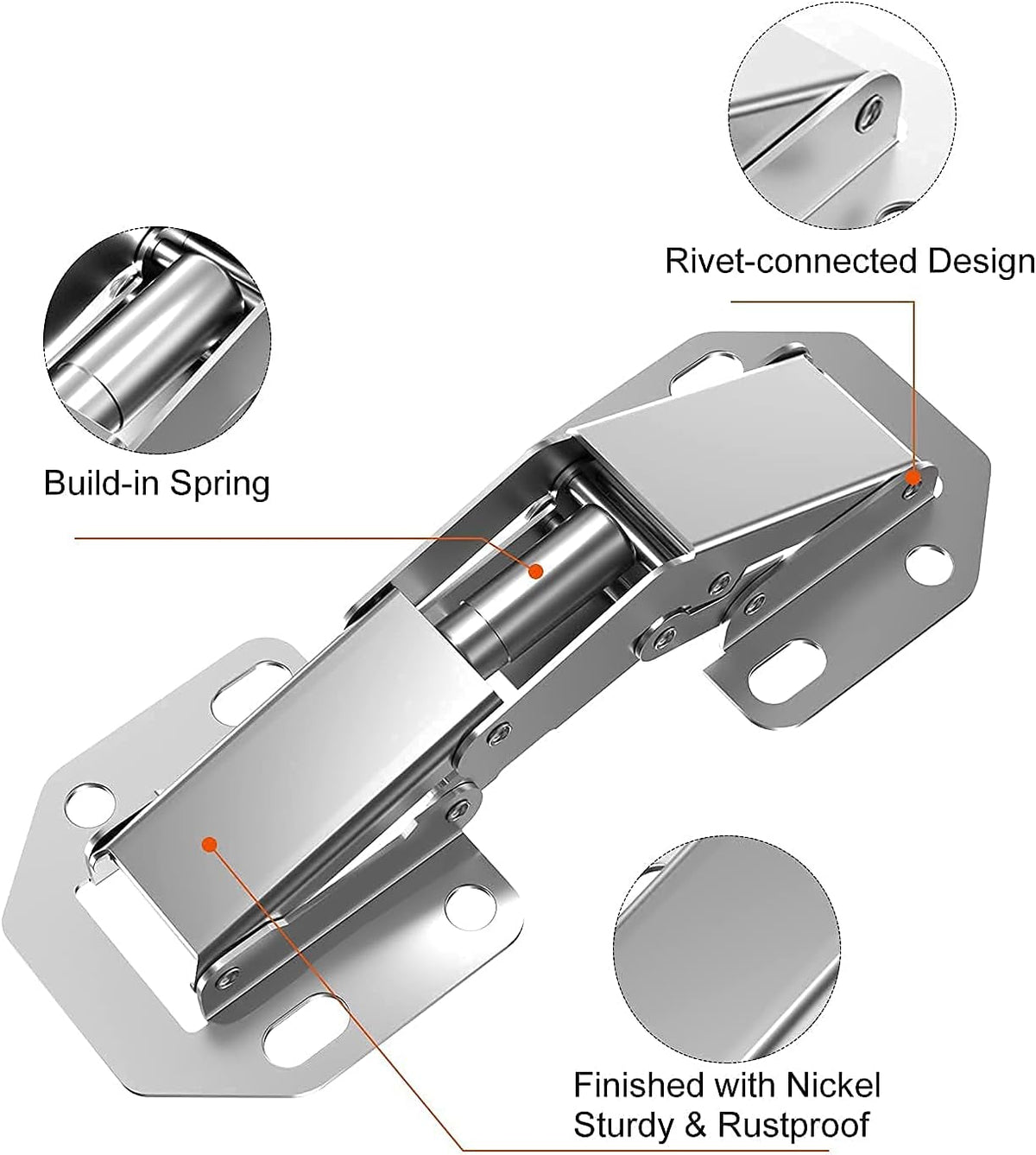 8-Pack Frameless Cabinet Hinges M910657