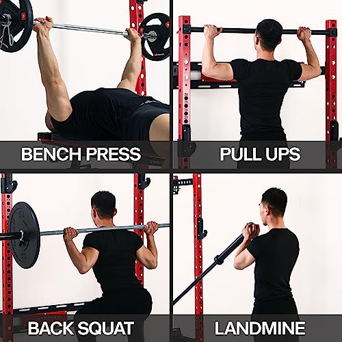Wall Mounted Folding Squat Power Rack with Pull Up Bar D878138
