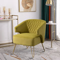 Velvet Upholstered Accent Chair with Metal Legs B763