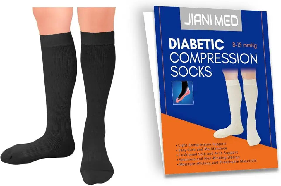 Knee High 8-15 Compression Diabetic Socks D78646
