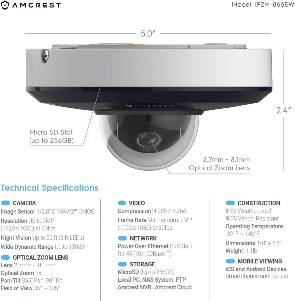 1080P PTZ Outdoor PoE Camera U701339