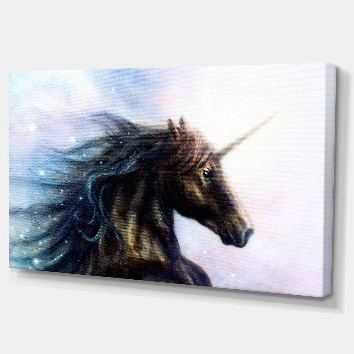 Black Unicorn Animal Canvas Art Print E97943