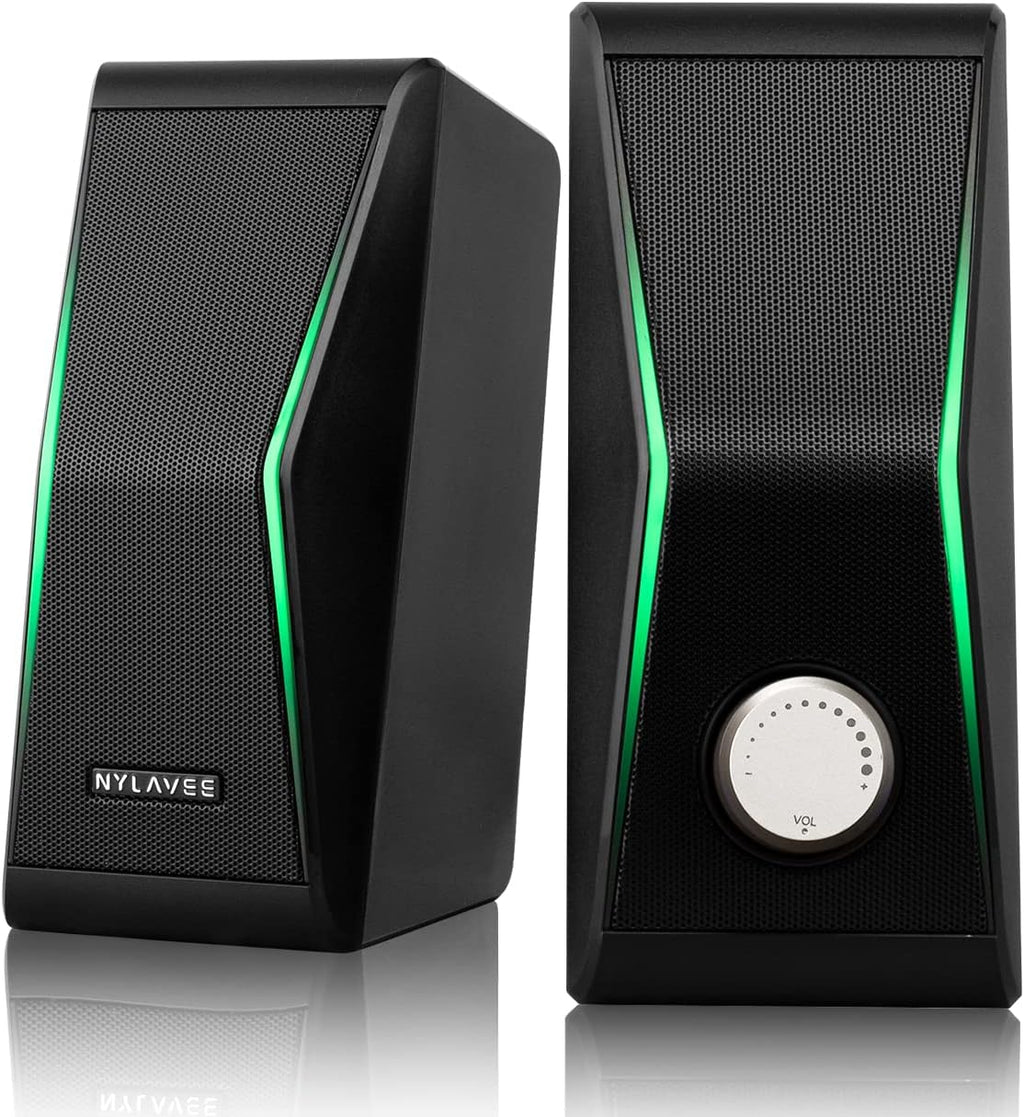 RGB Bluetooth Computer Speakers with Extra Bass, Pack of 2 H1463