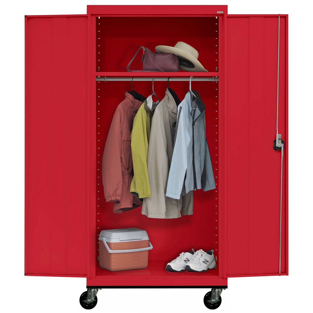 36"W x 24"D x 78"H Steel Mobile Wardrobe S17941
