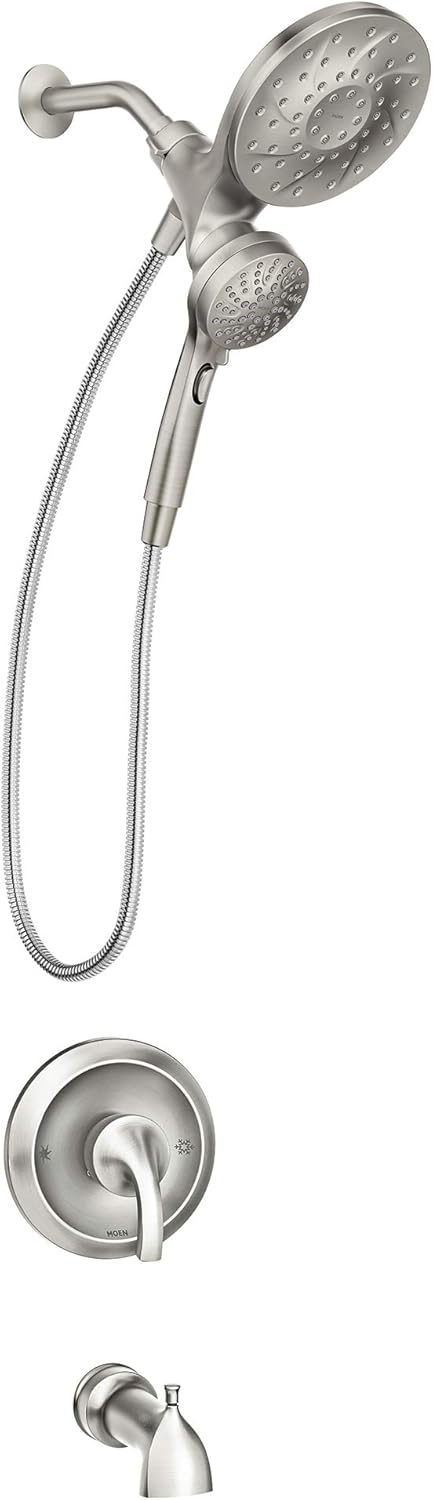 Spot Resist Brushed Nickel Handshower and Rainshower Combo S29218